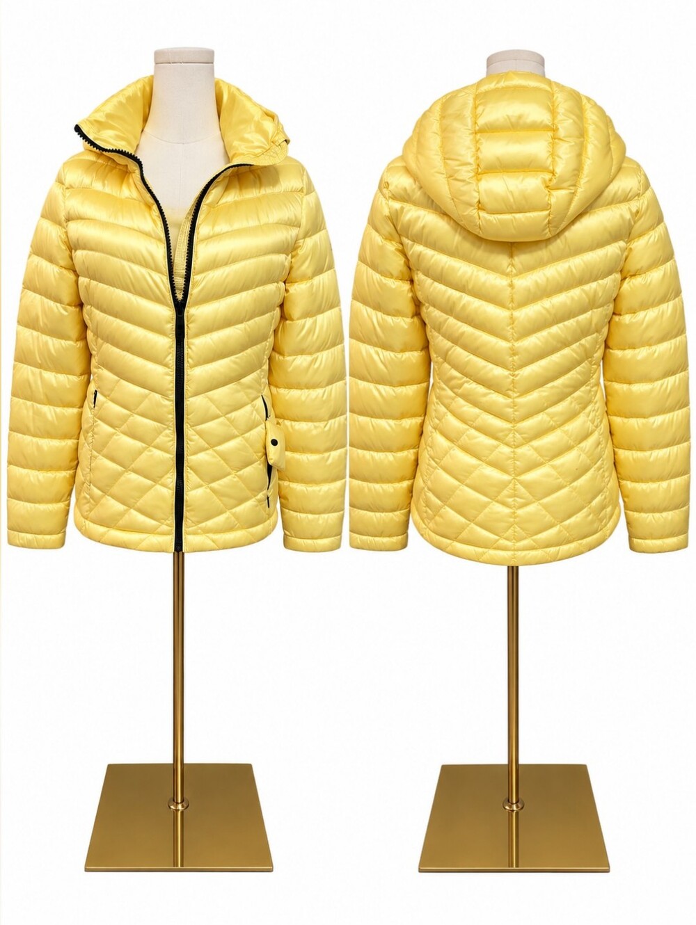 Calvin Klein Sorona Aura Down Blend Chevron Puffer Jacket Packable Sz M